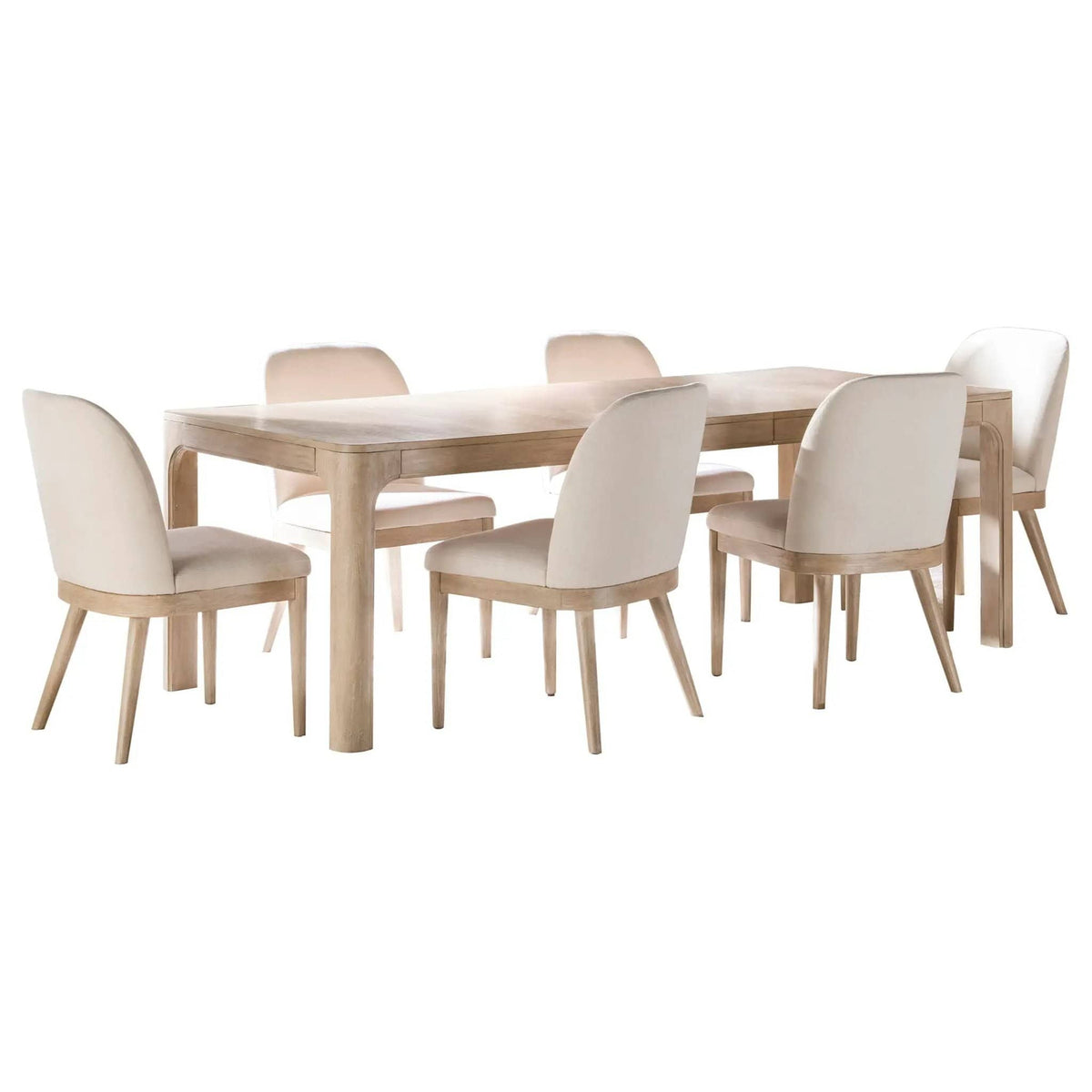 Solano 7-piece Extension Table Dining Set Weathered Mango | 7-Piece Set | Mango Wood & Fabric | Dining Room