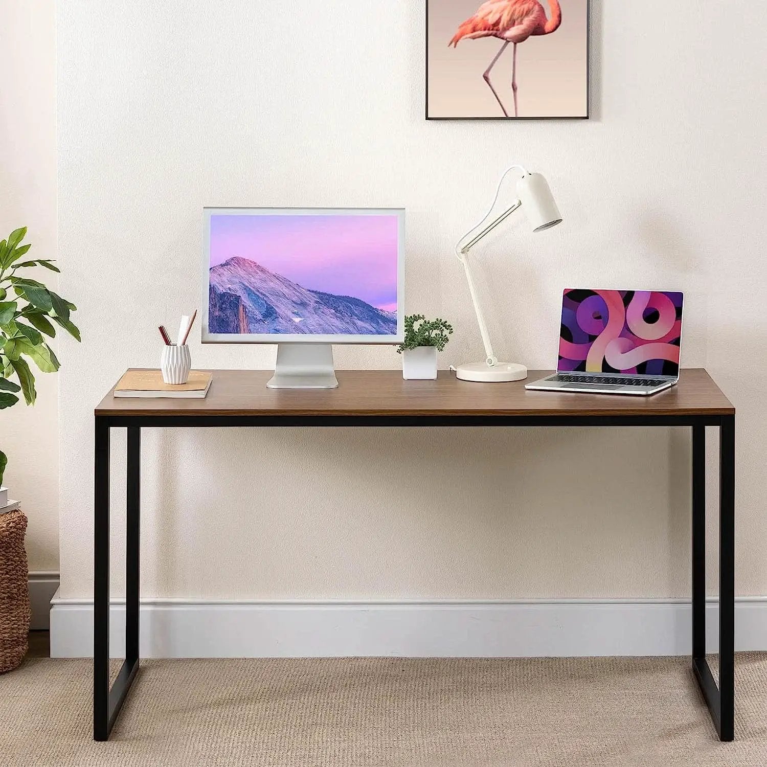 Black Frame Office Desk With Easy Assembly And Sturdy Build from PriceLows™