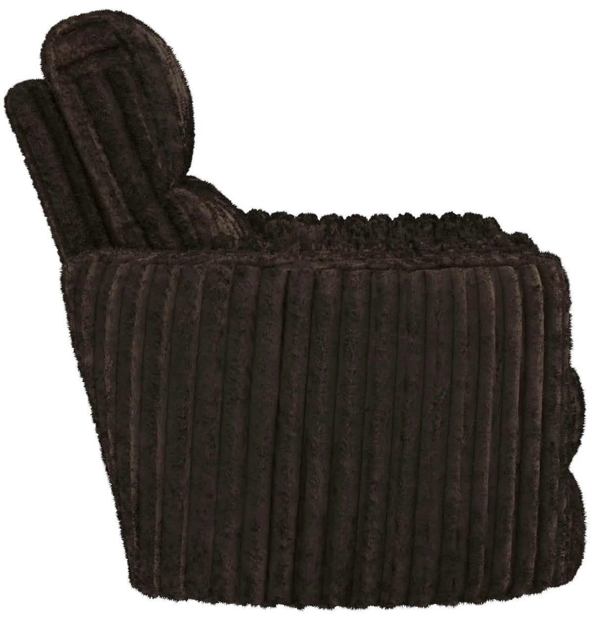 Daydream Swivel Glider Recliner | Unique Shape | Comfort Bolsters | Faux Fur