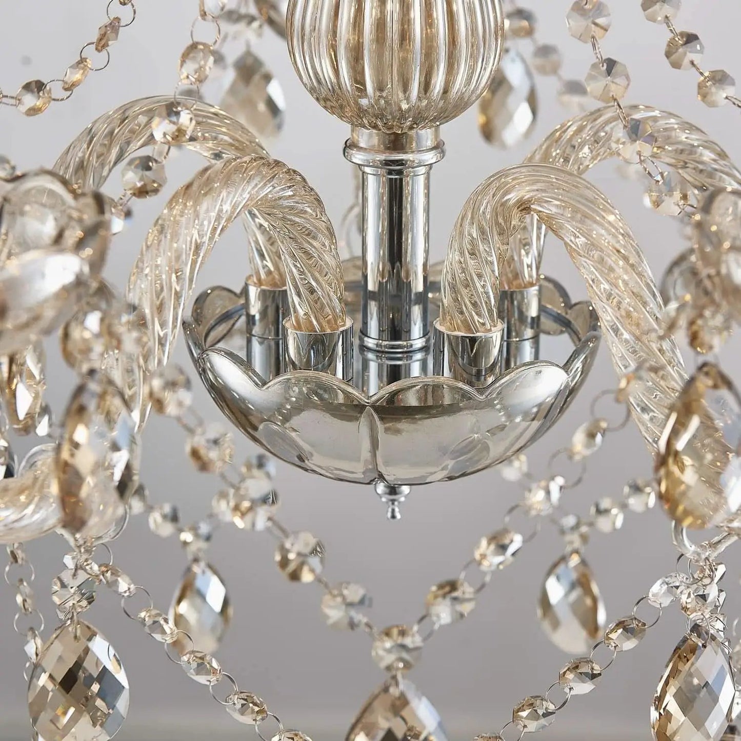 Champagne Crystal Chandelier 5 Light Modern Bedroom from PriceLows™