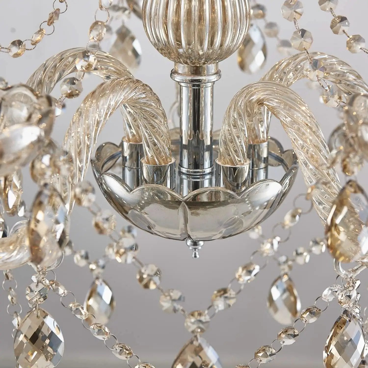 Champagne Crystal Chandelier 5 Light Modern Bedroom from PriceLows™