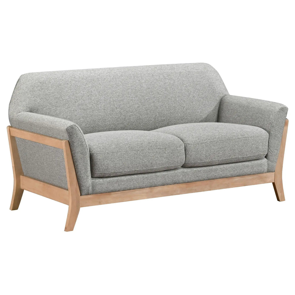 Vaughn 2-piece Fabric Upholstered Flared Arm Sofa Set | 2-Piece Set | Rubberwood & Polyester | Grey
