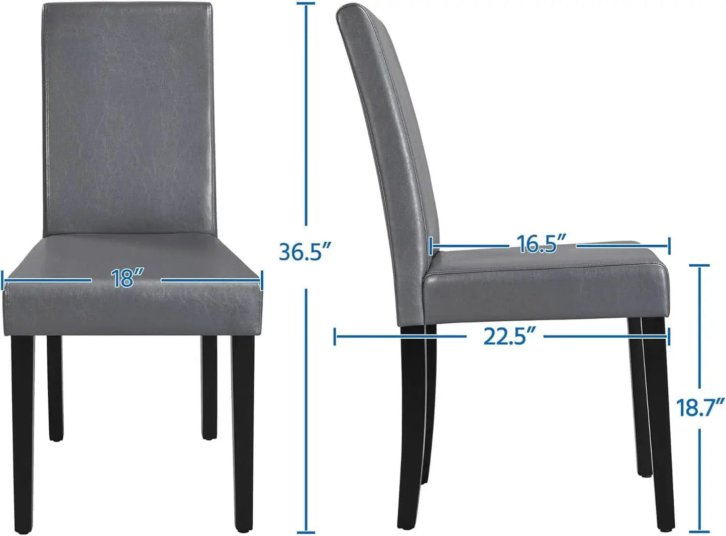 Gray Faux Leather Dining Chairs Set Of 4 With Waterproof Surface from PriceLows™