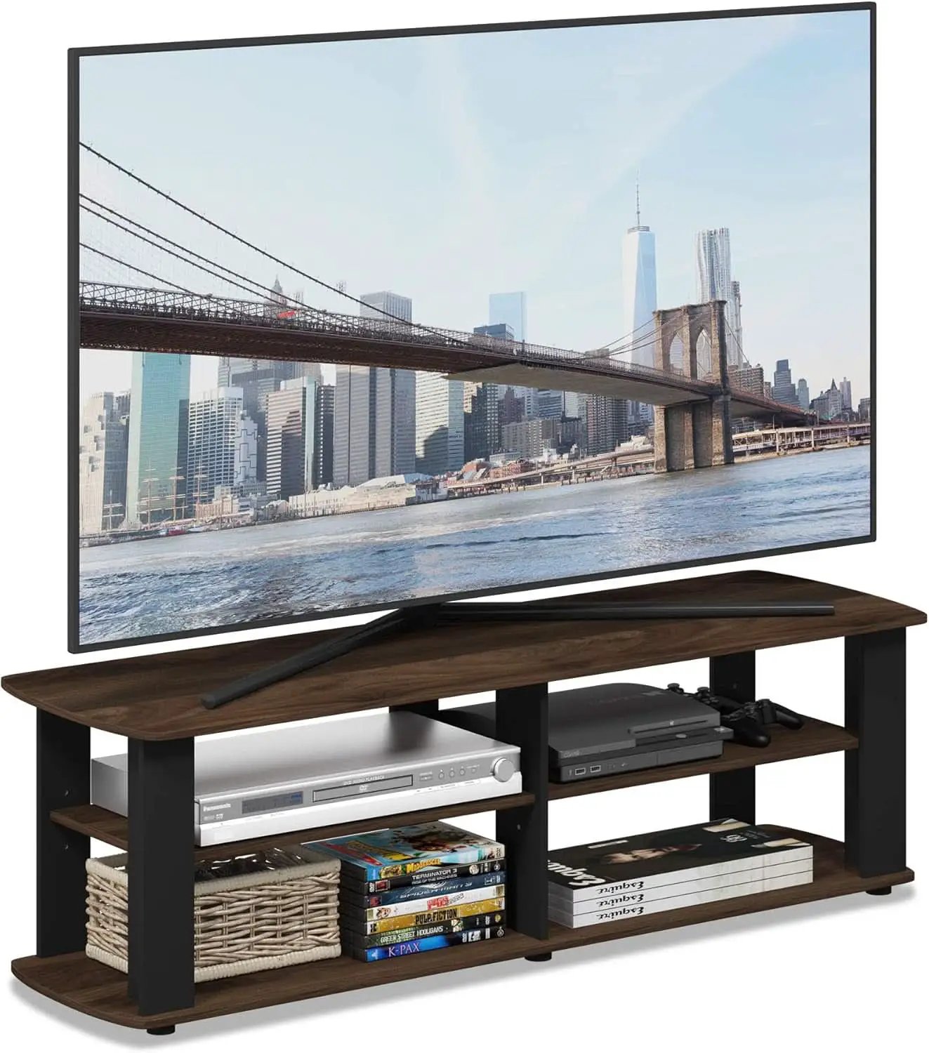 Nelly Entertainment Center TV Stand 43.3in Columbia Walnut from PriceLows™