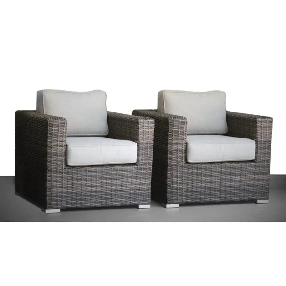 Patio Armchair With Cushions | Four Olefin Cushions | Industrial Accents | Weather-Resistant Build