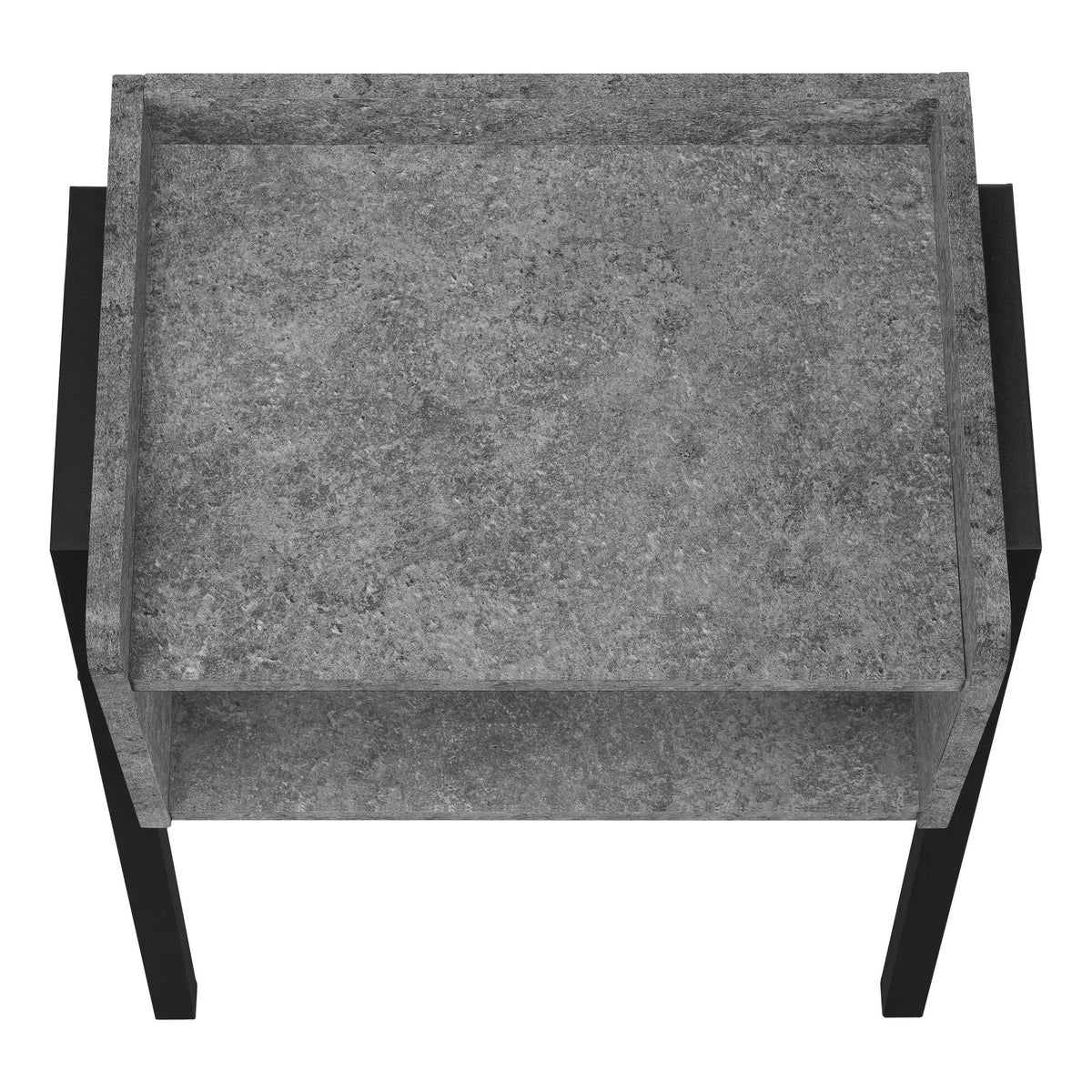 2-Tier Accent Side Table | Rectangular Top | Storage Cubby | Contemporary Design