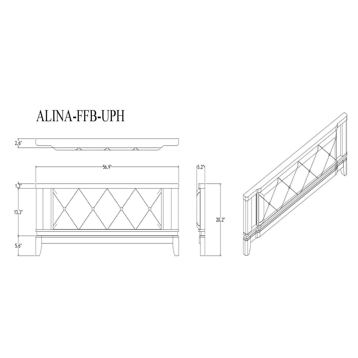 Adalid Contemporary Bed With LED Lights | 3 Pieces | Fabric & Wood | Bedroom