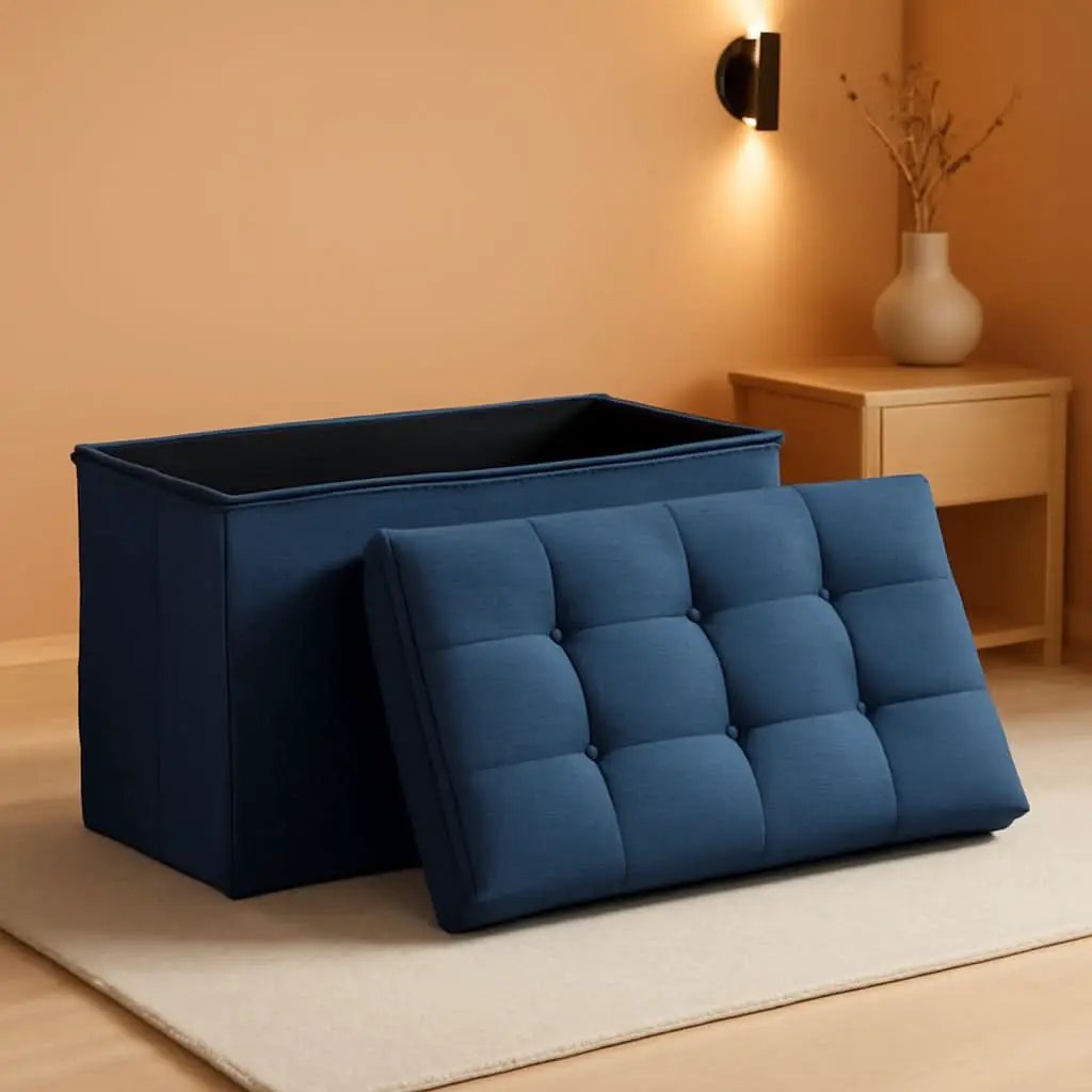 30 Inch Ottoman Bench Midnight Blue Storage Unit Pro Max from PriceLows™