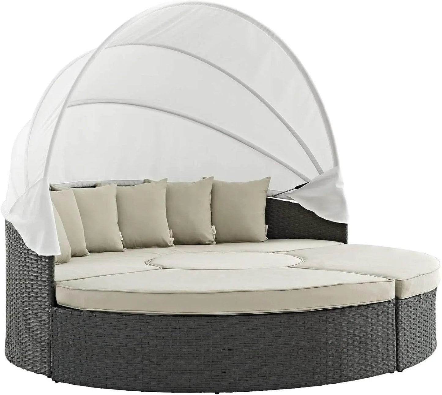 Inviting Outdoor Patio Sunbrella Sectional Daybed With Canopy