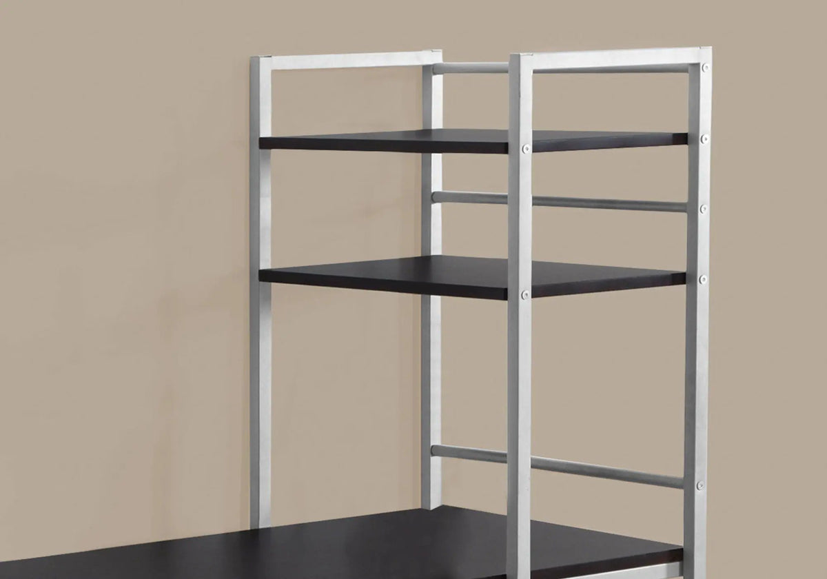 Computer Desk With Shelves | 48 Inch Width | Four Fixed Storage Shelves | 55 Inch Height