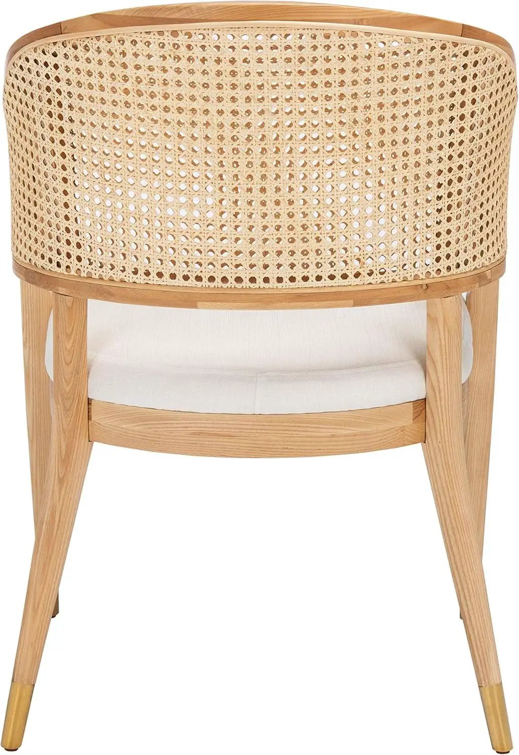 Natural Rattan Accent Chair with Brass Caps Fully Assembled from PriceLows™