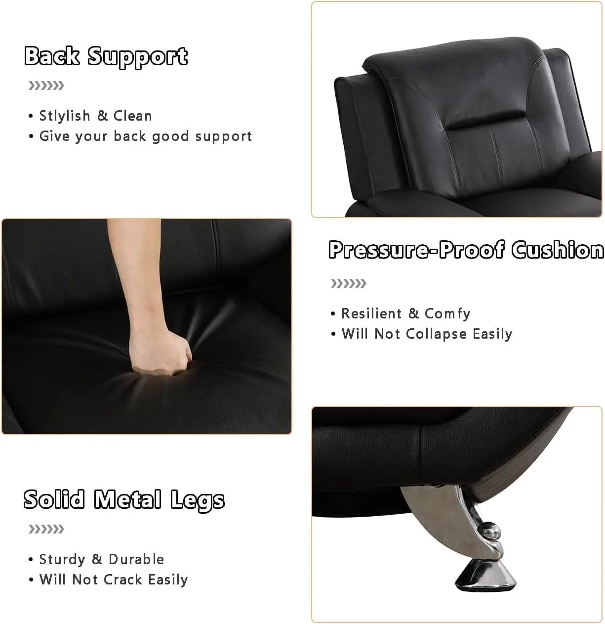 Leather Couches For Living Room Black Sofa And Loveseat Set from PriceLows™