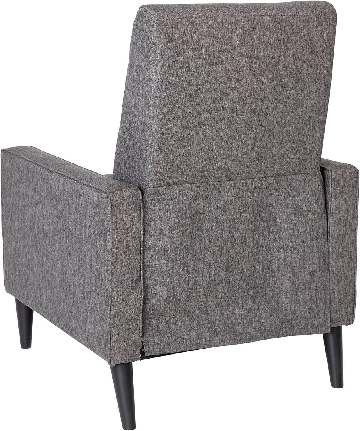 Ezra Pushback Recliner Gray Fabric Mid Century Modern from PriceLows™