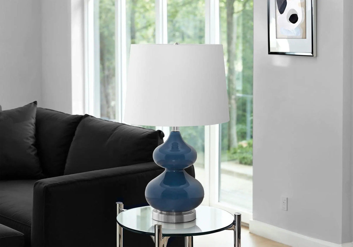 Lighting, Glass, Contemporary Table Lamp | 2 Pieces | Fabric & Glass | Home