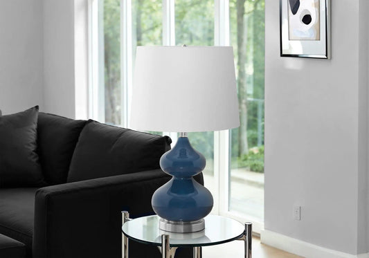 Lighting, Glass, Contemporary Table Lamp | 2 Pieces | Fabric & Glass | Home