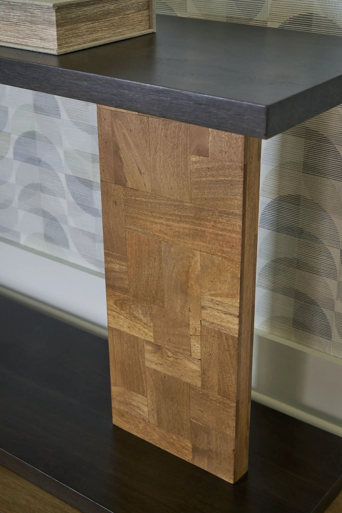 Camlett Console Sofa Table | 58.13 x 15.88 x 30.25 in | Solid Wood & Veneer | Brown