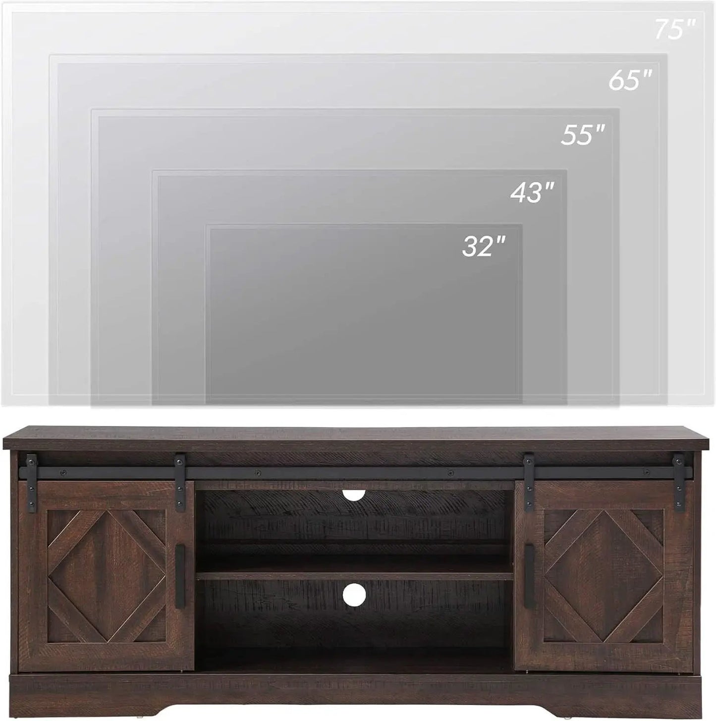 Rustic Sliding Barn Door TV Stand For 65 Inch TVs Console from PriceLows™