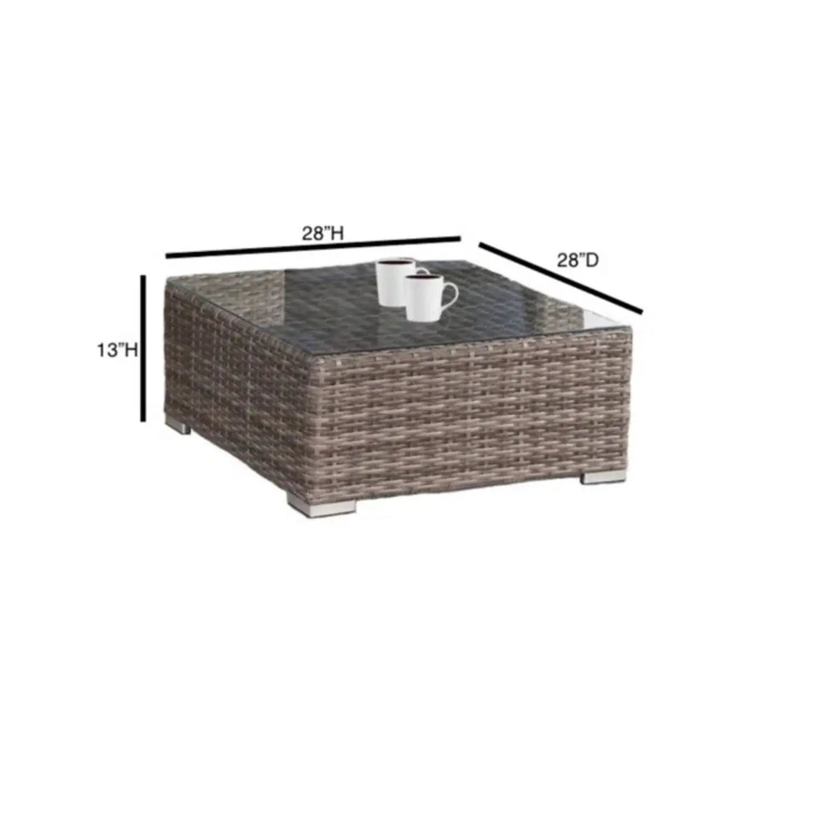Patio Rattan Sectional Set | Half-Round HDPE Wicker | Rustproof Aluminum Frame | Fully Assembled