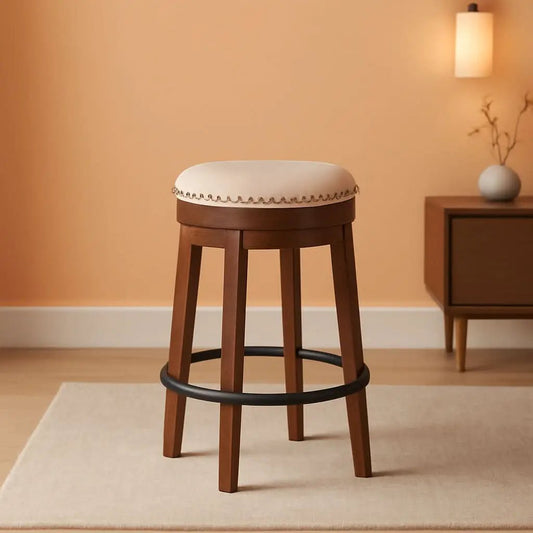 24 Inch Counter Height Swivel Bar Stool Brown And Black from PriceLows™