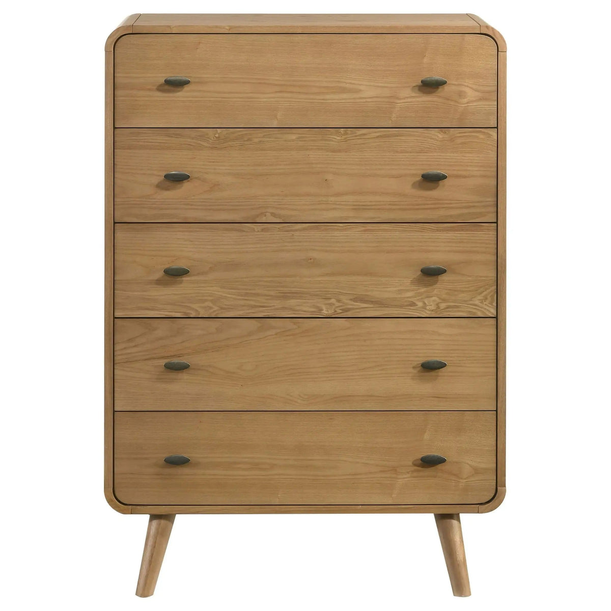 Robyn 5-drawer Bedroom Chest of Drawers Light Ash | 35.75 x 17 x 52.75 in | Rubberwood & Engineered Wood | Bedroom