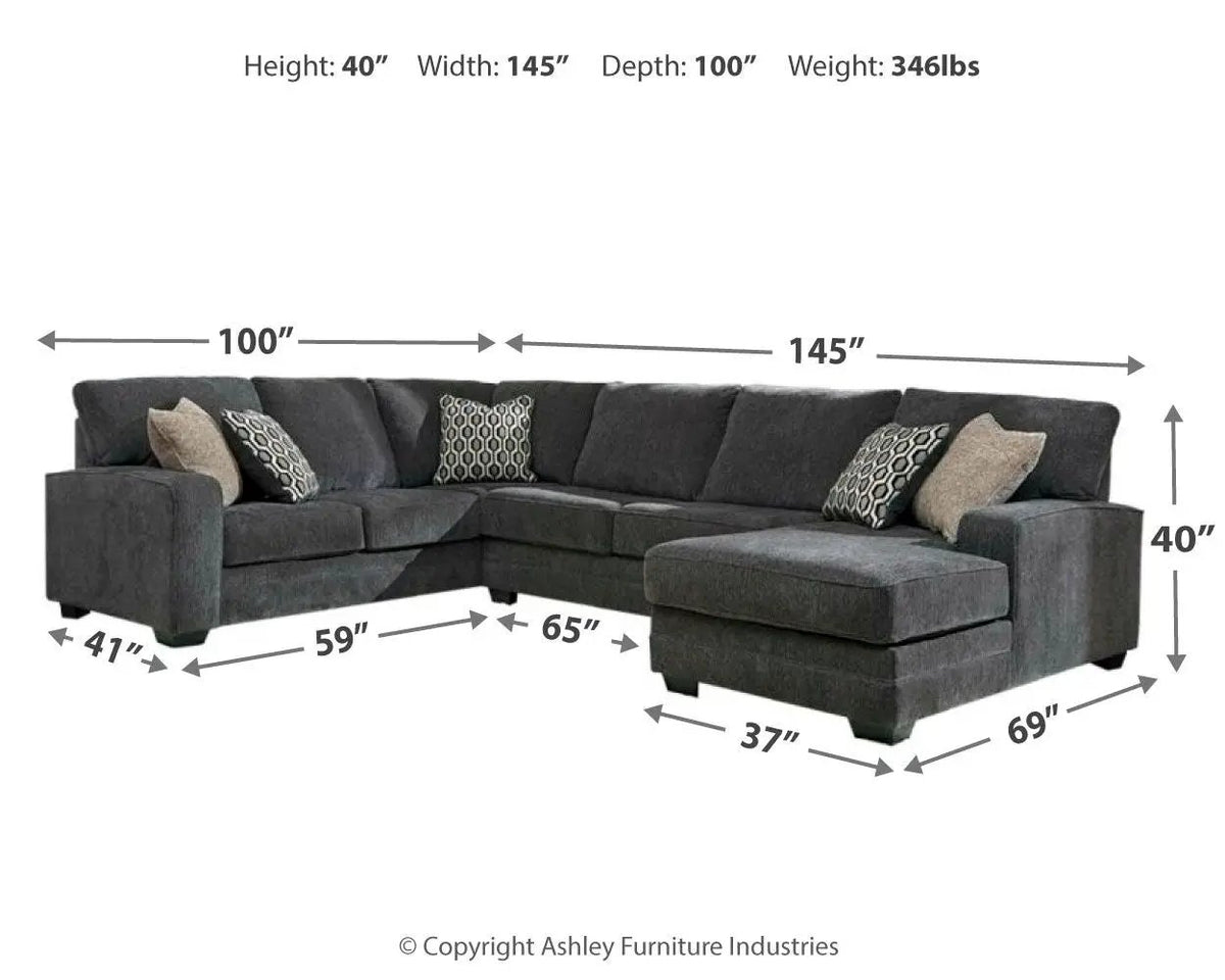Sectional Sofa | 3 Piece Set | Left Arm Facing Corner | Deep Seat