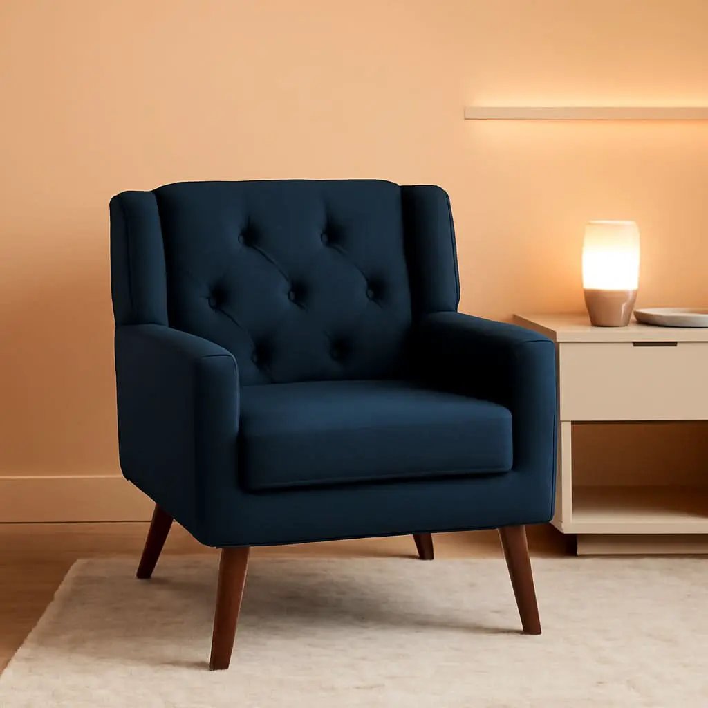 Button Tufted Swivel Accent Chair With Leather Upholstery from PriceLows™