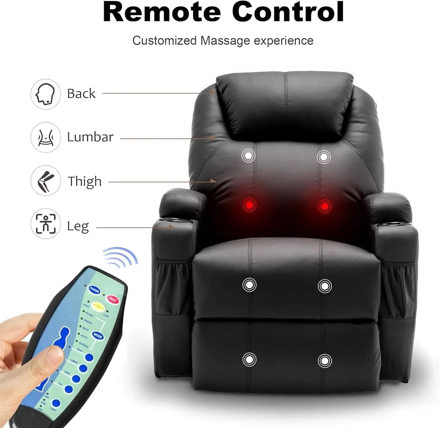 Massage Heat Swivel Recliner Chair For Living Room from PriceLows™