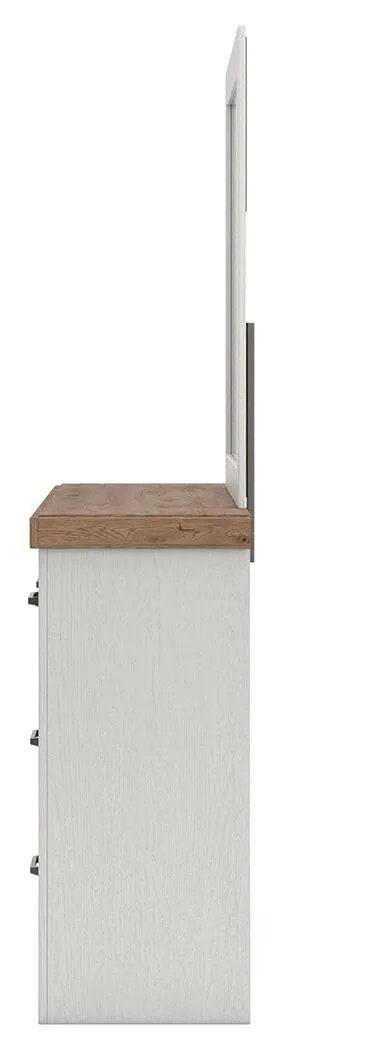Farmhouse Dresser | White Oak Finish | Dark Brass Handles