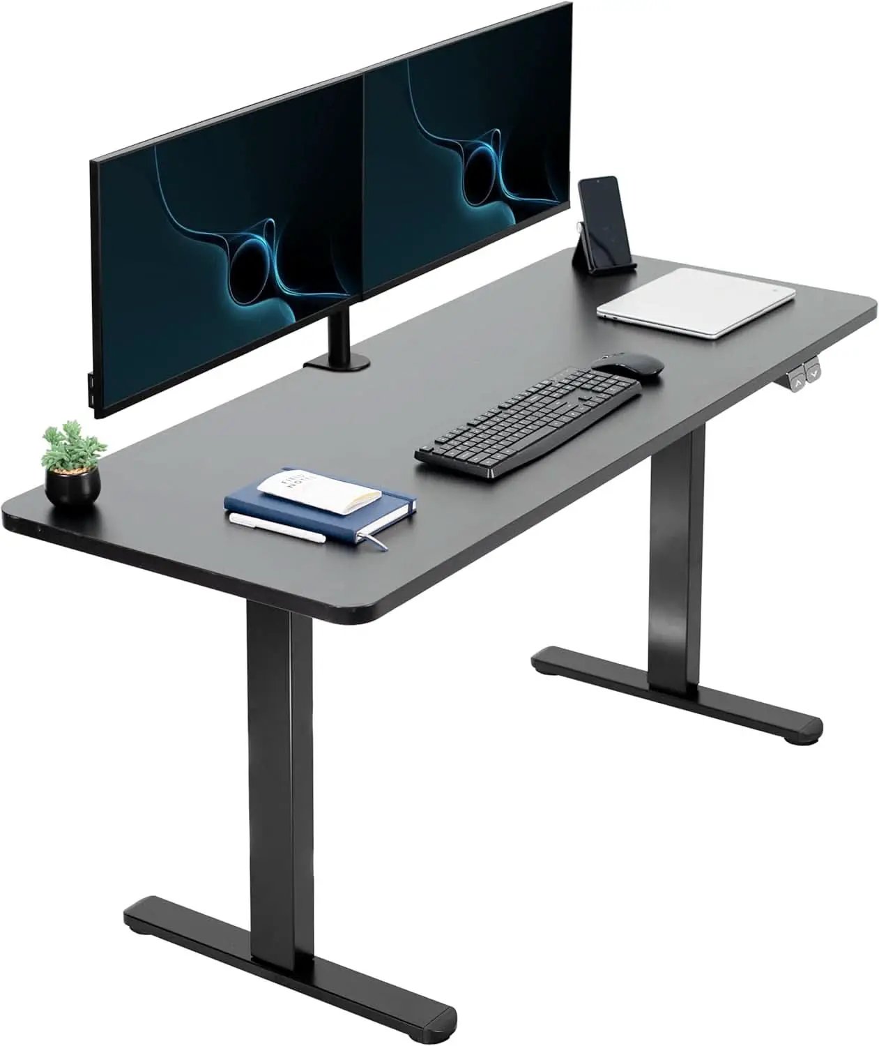 60 Inch Electric Height Adjustable Standing Desk Black from PriceLows™