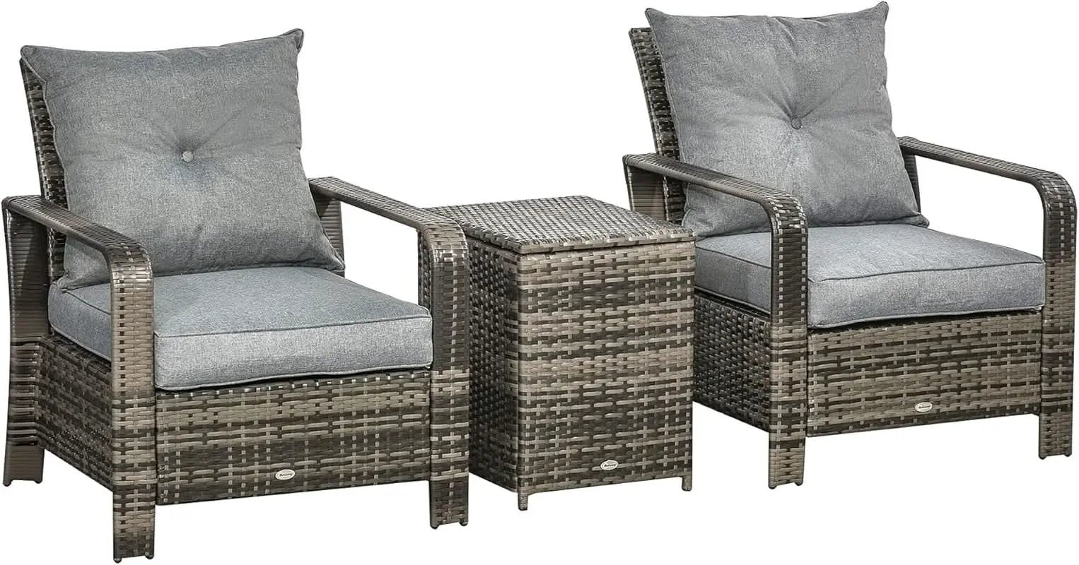 Three Piece Patio Furniture Set with Cushions and Table from PriceLows™
