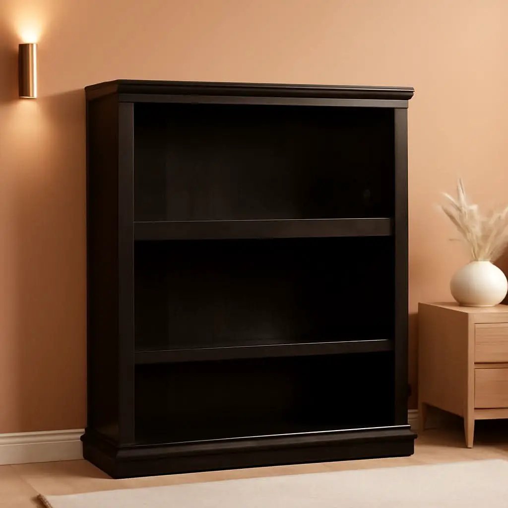 Two Shelf Bookcase Estate Black Finish For Home Office from PriceLows™
