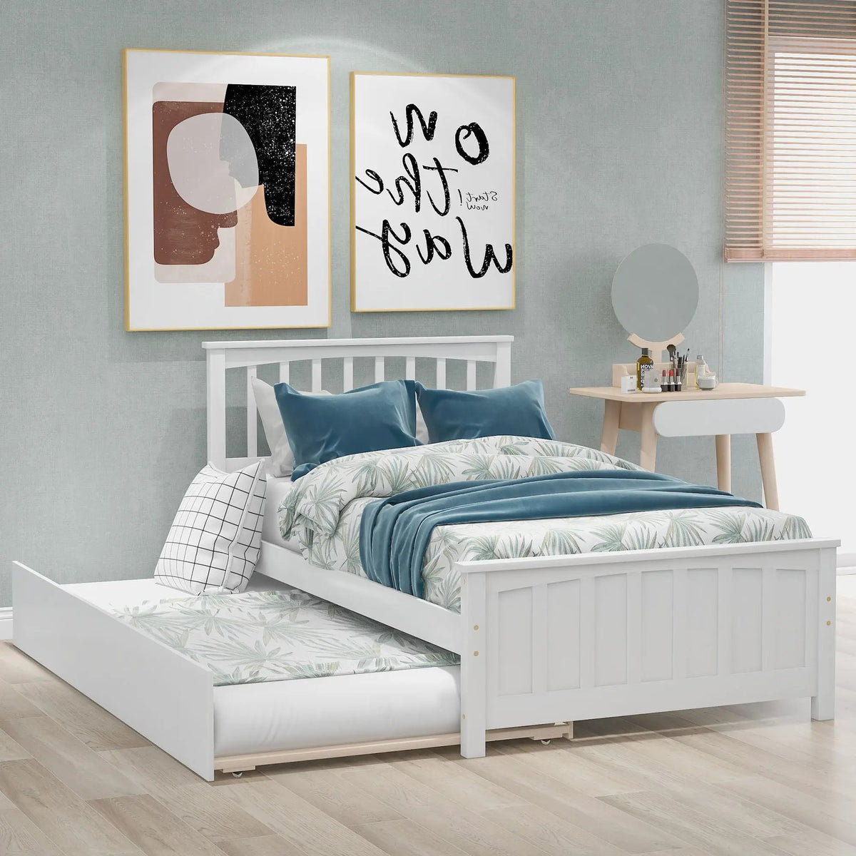 Wood Platform Bed | Headboard And Footboard | Classic Bed Frame | 41.1 Inch Height