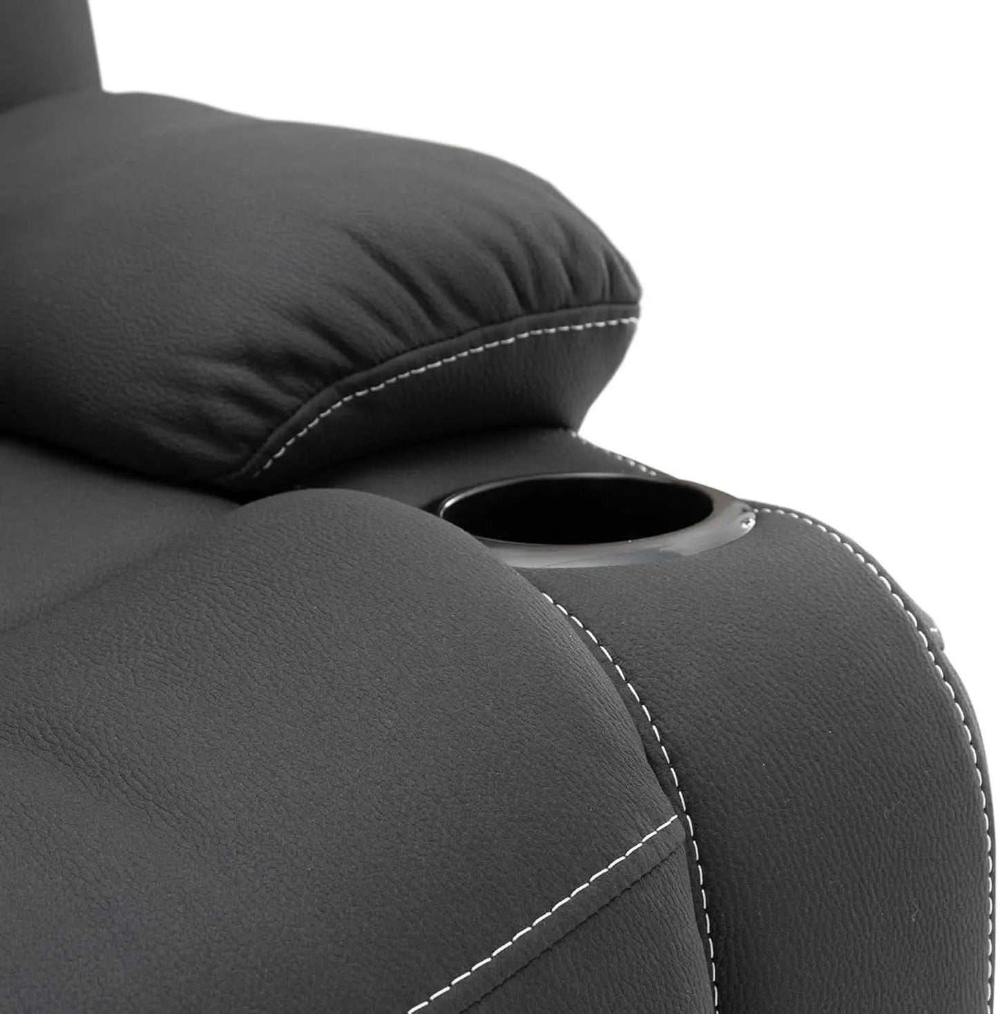 58 Inch Wall Hugger RV Theater Seats Double Recliner Black from PriceLows™