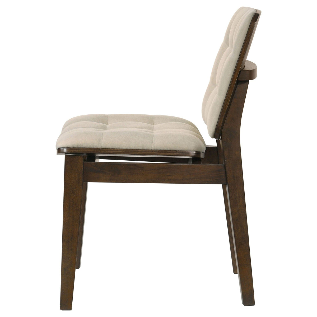 Redbridge Velvet Upholstered Side Chair Cream and Walnut (Set of 2) | 19.25 x 22.25 x 31.75 in | Walnut & Velvet | Living Room