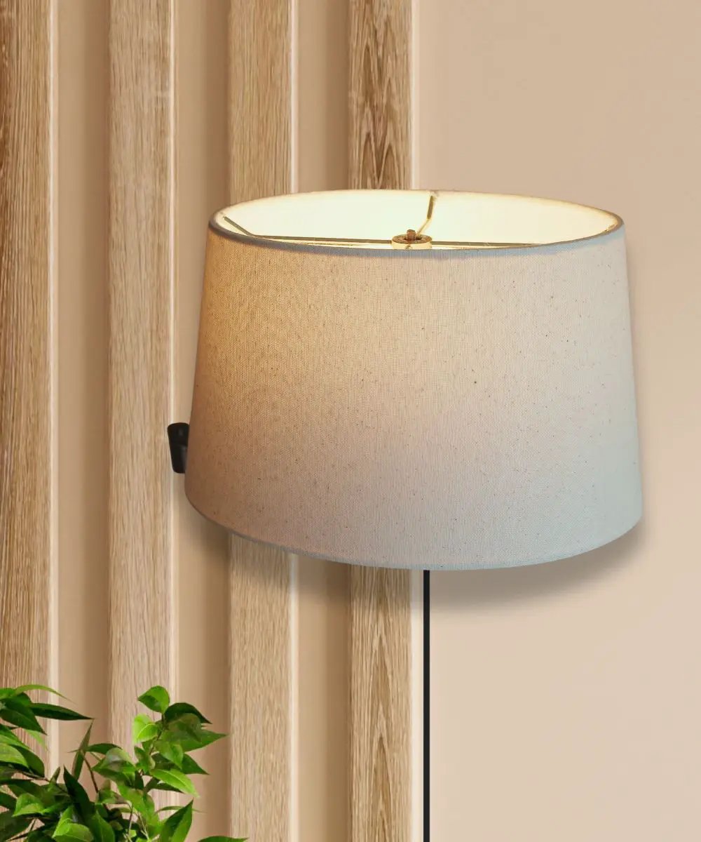 Oval Drum Lampshade | Premium Linen | 6.5X10 Top 8X12 Bottom 7.5H | Light Oatmeal