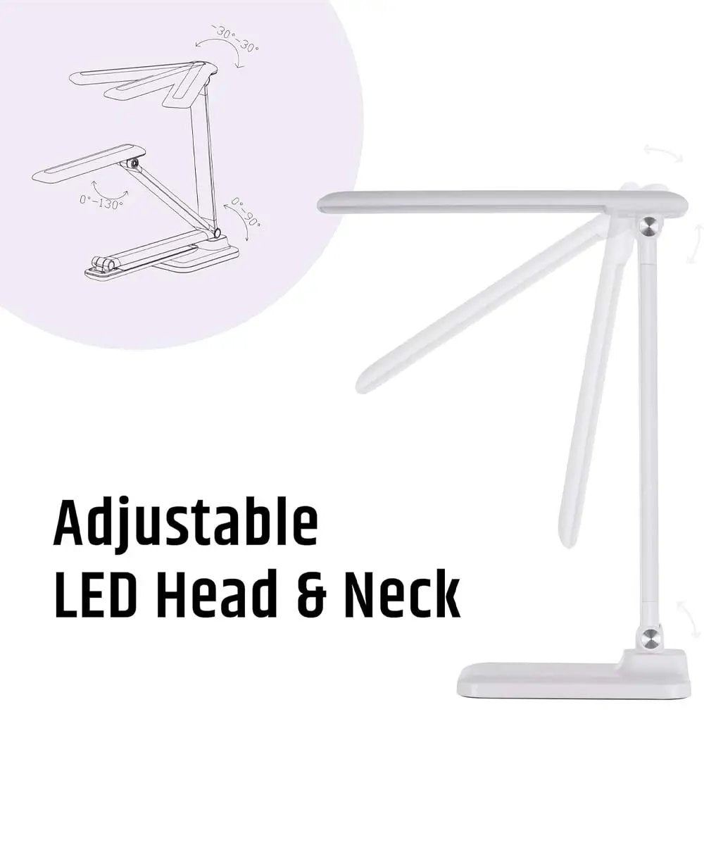 Brilli LED Desk Lamp | Antimicrobial | Wireless Charging | Matte White
