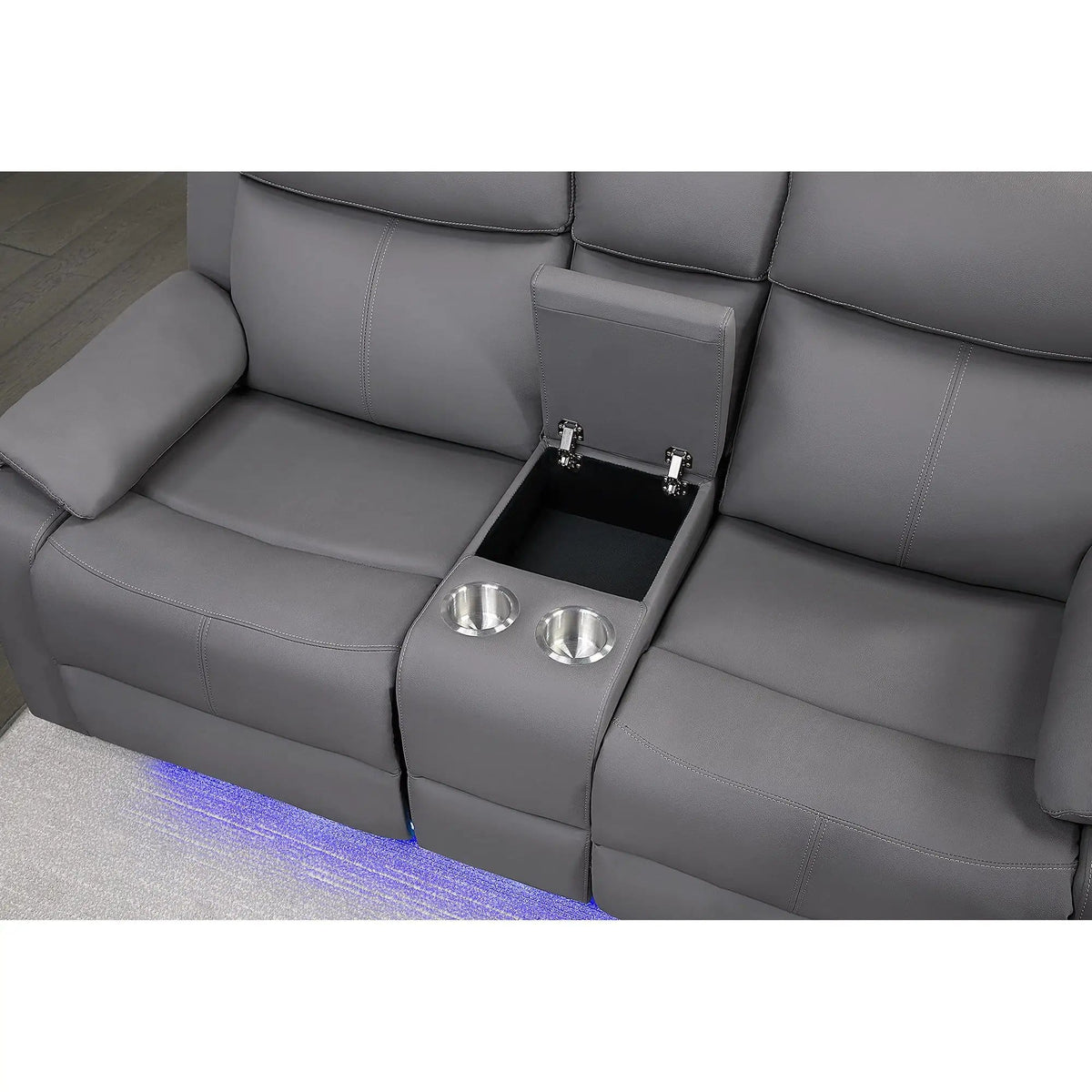 Blanche Reclining Set With LED Lights, Speaker Reclining Sofa & Loveseat | Reclining Sofa & Loveseat | Living Room Furniture | Living Room