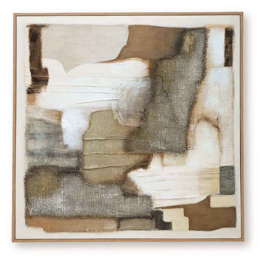 Wylander Wall Art | 48 x 1.63 x 48 in | Fabric | Tan / Brown / Gray