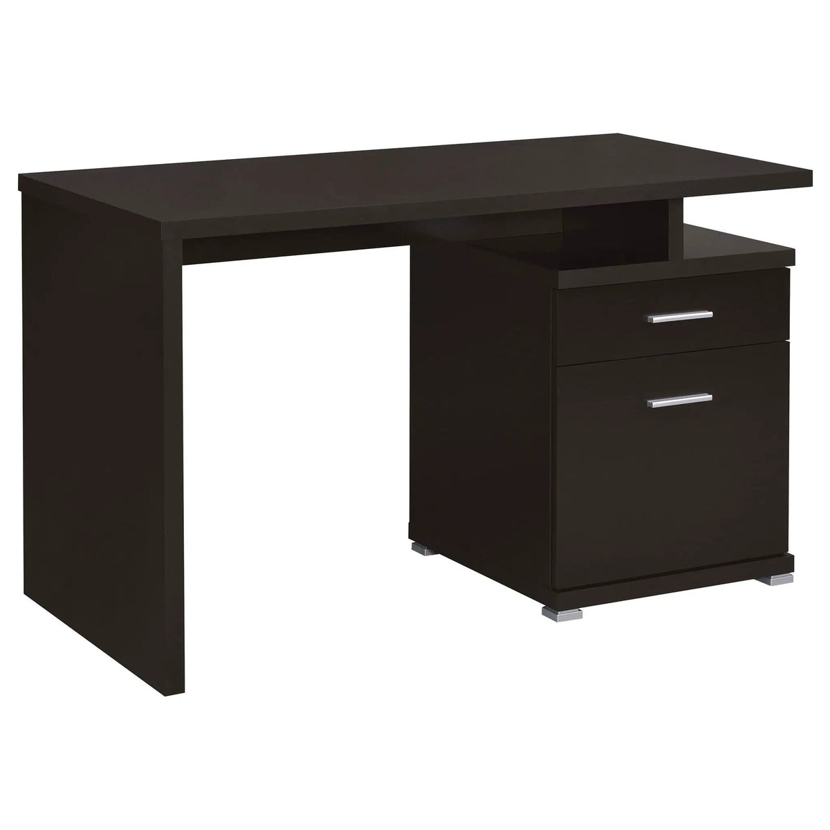 Irving 47-inch 2-drawer Office Computer Desk | 47.25 x 23.5 x 29.5 in | Engineered Wood & Veneer | Cappuccino