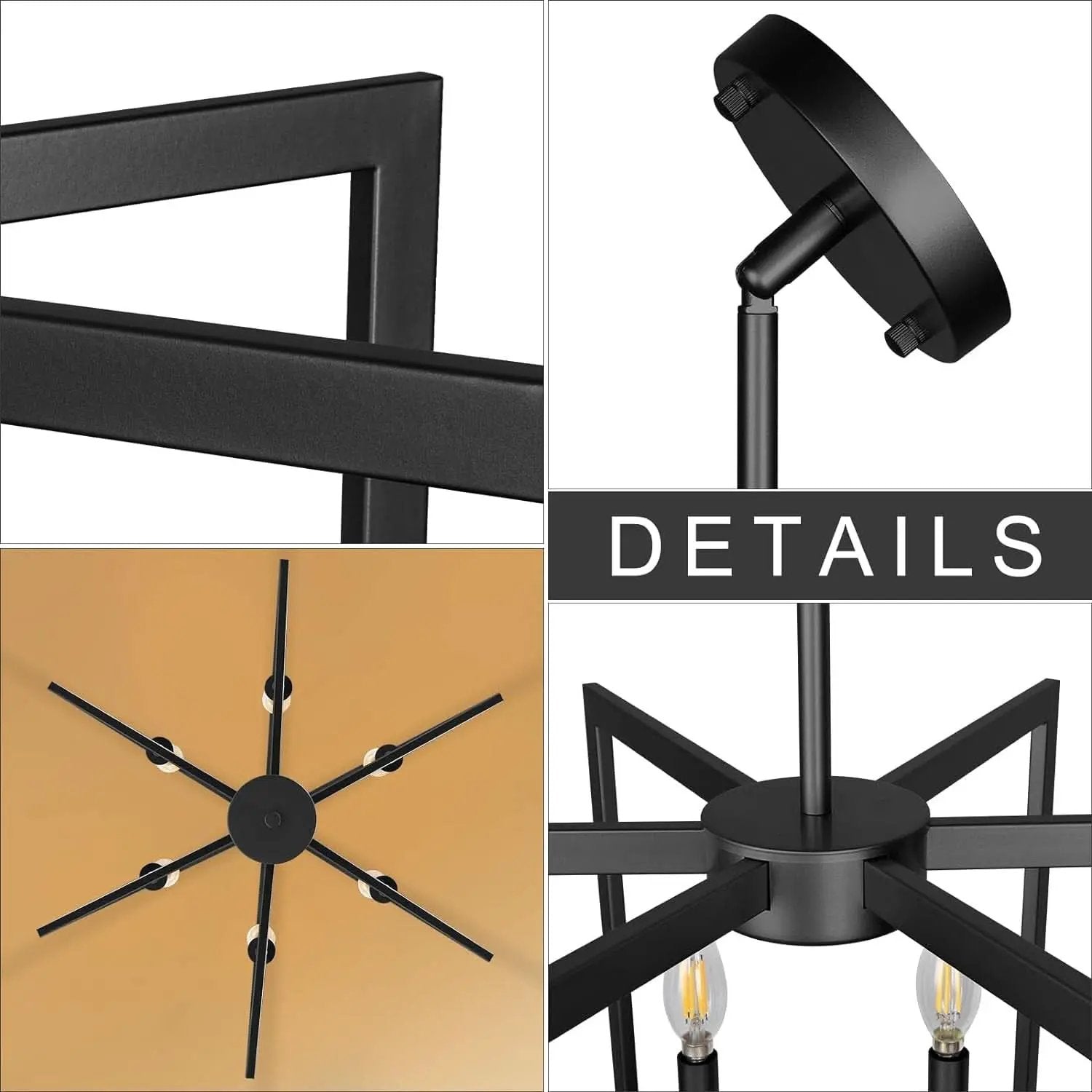 Six Light Black Farmhouse Chandelier For Kitchen Island from PriceLows™