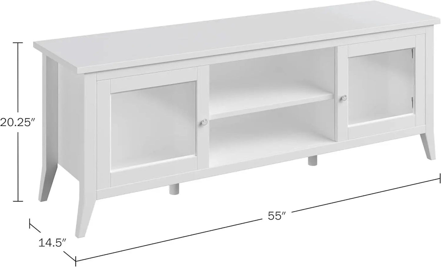 55 Inch TV Stand White With Storage Shelves And Cubbies from PriceLows™