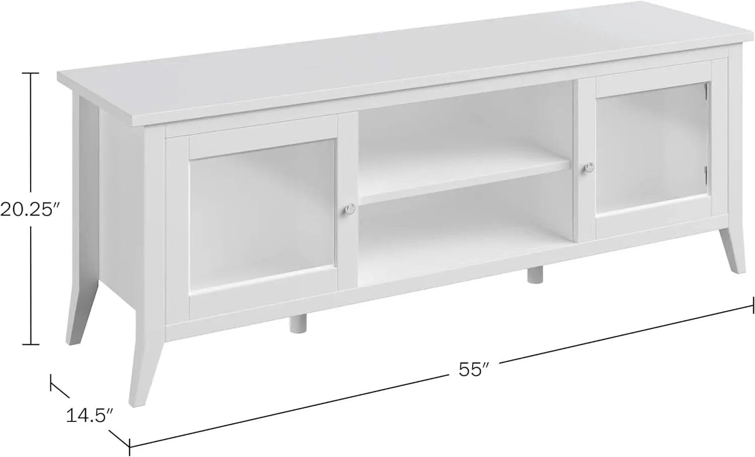 55 Inch TV Stand White With Storage Shelves And Cubbies from PriceLows™