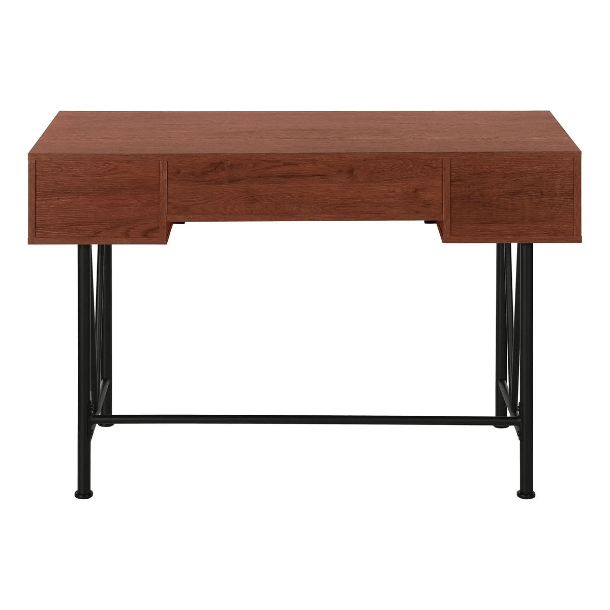 Transitional Computer Desk | Stylish Thick Paneled Design | Two Side Drawers | 30.5 Inch Height