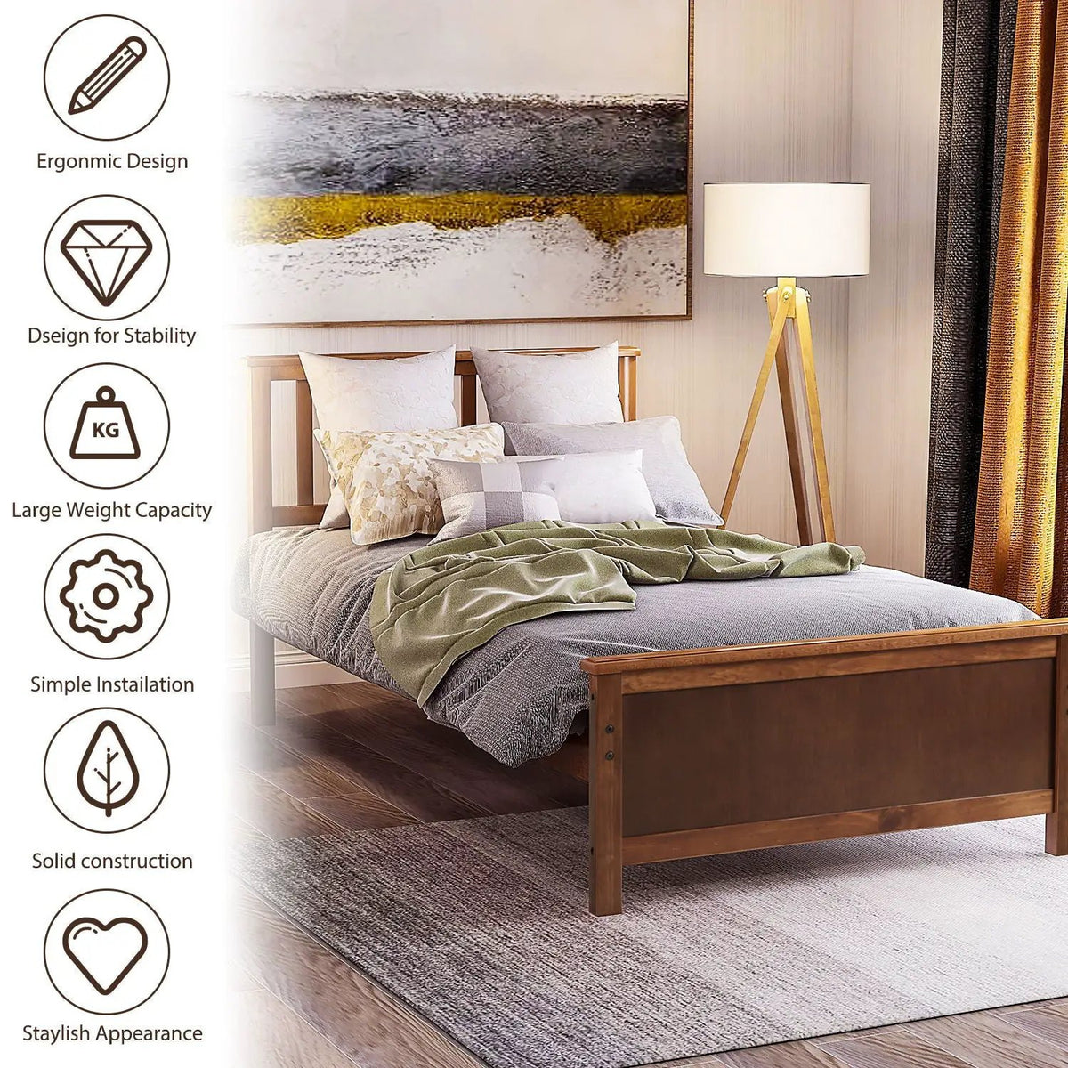 Platform Bed | Wood Slat Support | Headboard And Footboard