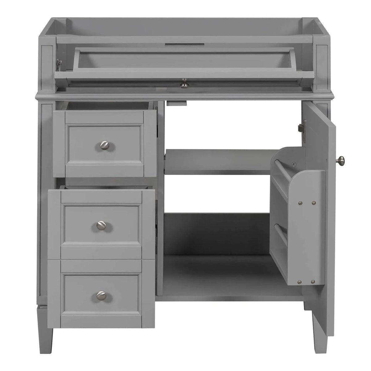 Bathroom Vanity | 3 Drawers | Blue Finish | Tip Out