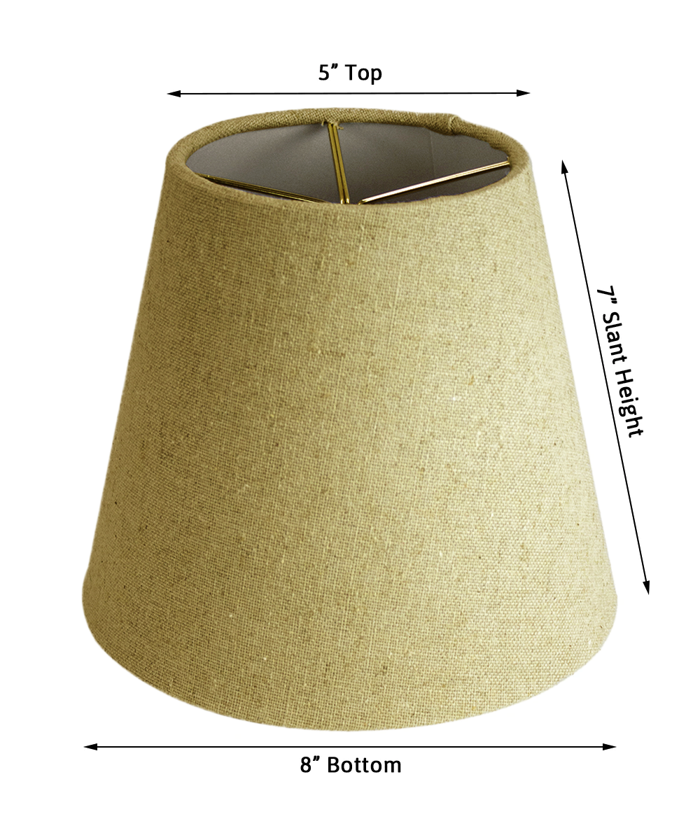 Edison Clip On Lampshade | 5x8x7 Empire | Sand Linen