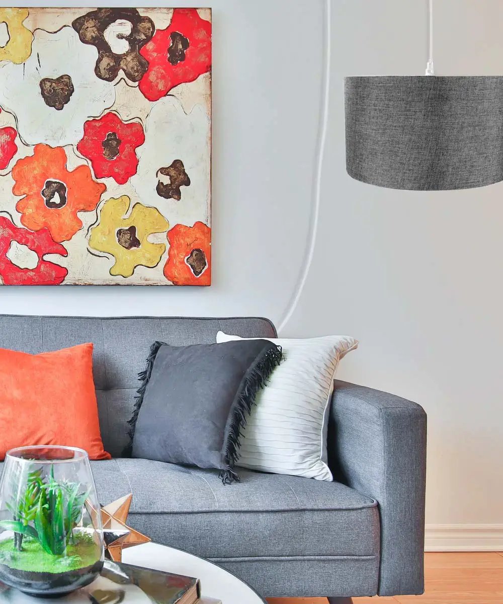 Swag Pendant Ceiling Light | Plug In Cord | Granite Grey Shade