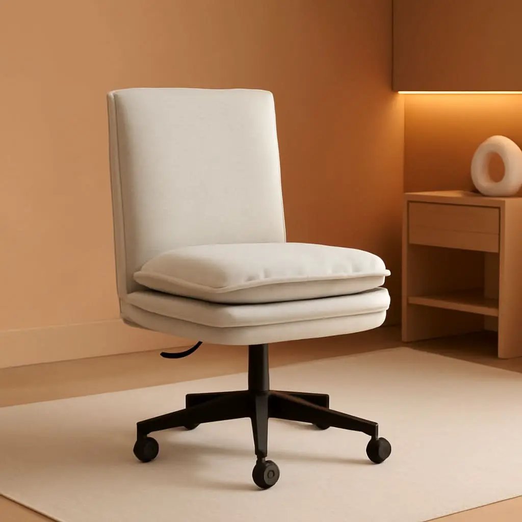 Cloud Criss Cross Office Chair Beige Fabric 18in High Back from PriceLows™