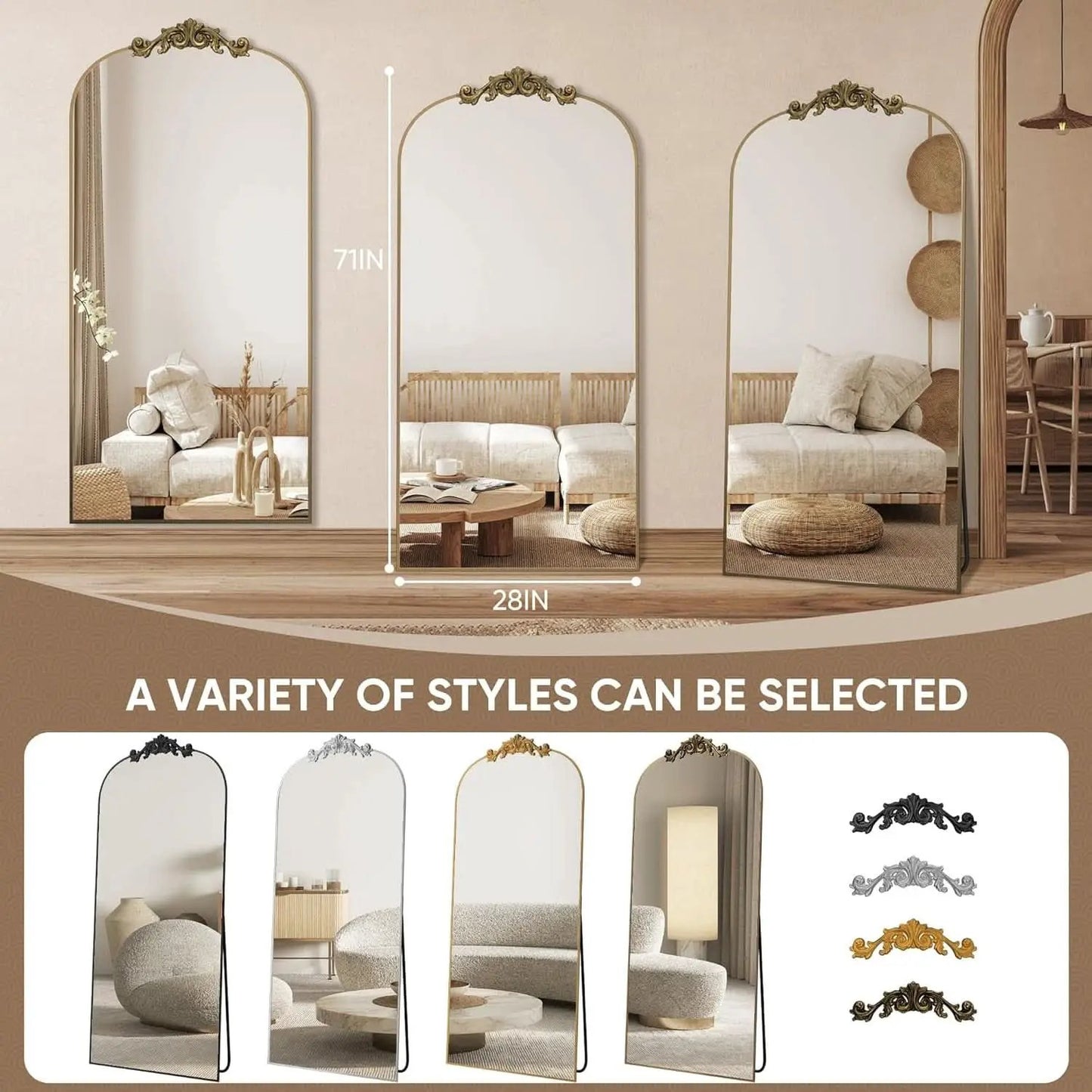 Full Length Floor Mirror 71x28 Inch Bronze For Bedroom from PriceLows™