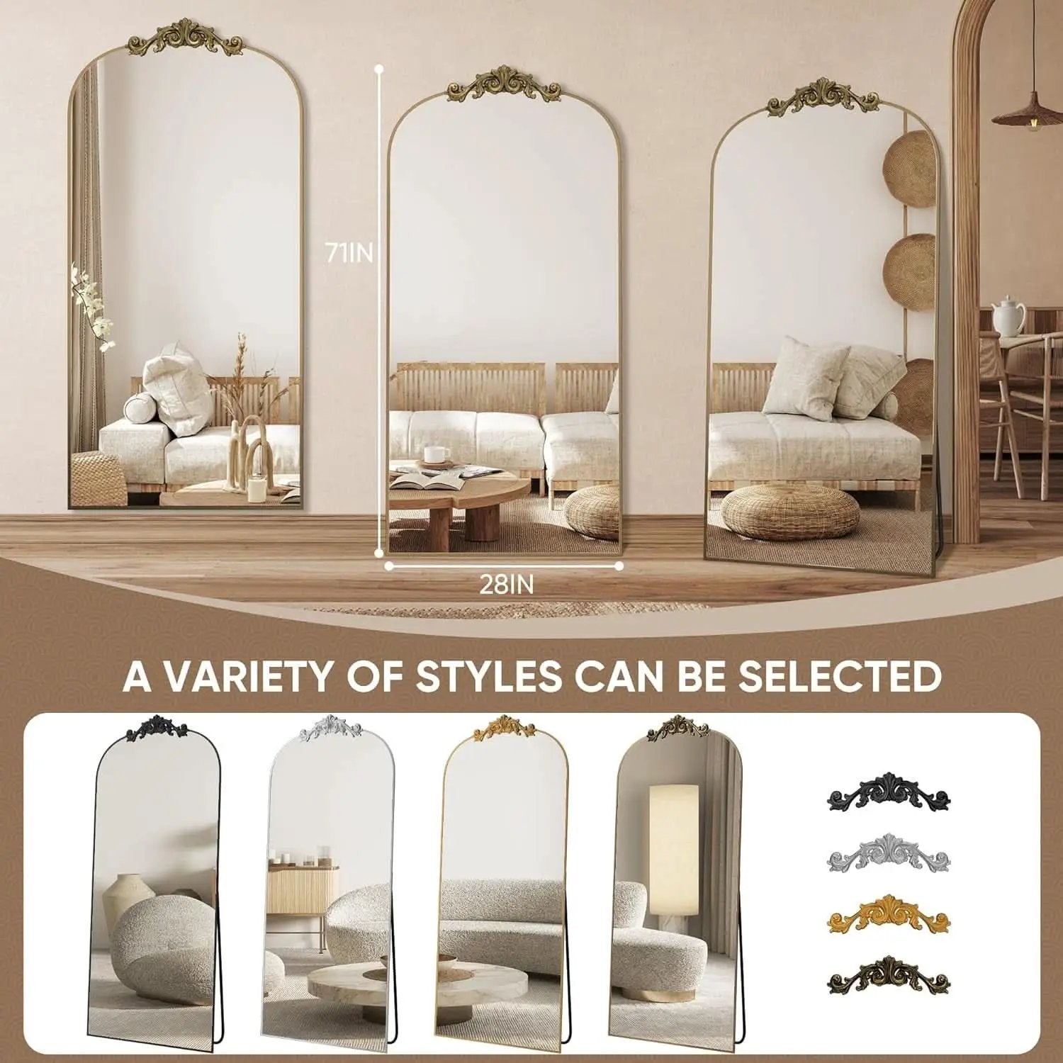 Full Length Floor Mirror 71x28 Inch Bronze For Bedroom from PriceLows™